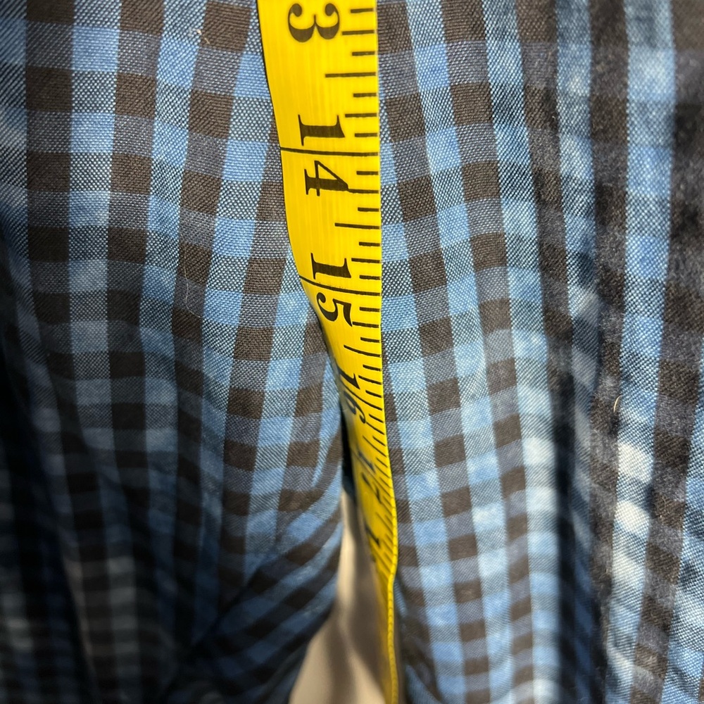 Anthropologie Maeve Avryl Bleached Slim Pants Blue Check Plaid Sz 14 - Picture 11 of 14